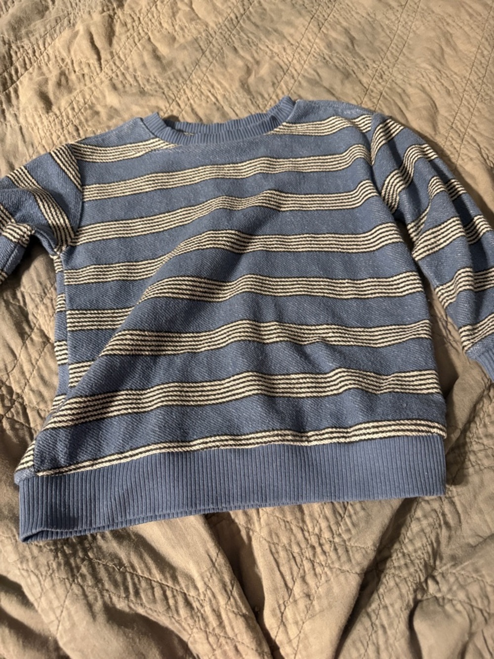 Volcom Blue and Cream Striped Kids Sweater